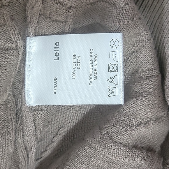 Lello Men‘s Lightweight Cotton Stone Washed Floral Pattern V-Neck Sweater - Picture 8 of 12